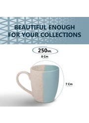 MRD Duo Tone Ceramic Coffee Mugs Set of 2, 250 ML Each Microwave Safe (Color: Off-White)