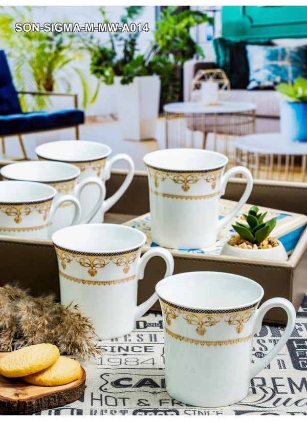 Sonaki Bone China Tea/Coffee Mug (Set of 6pcs) SON-SIGMA-M-MW-A014