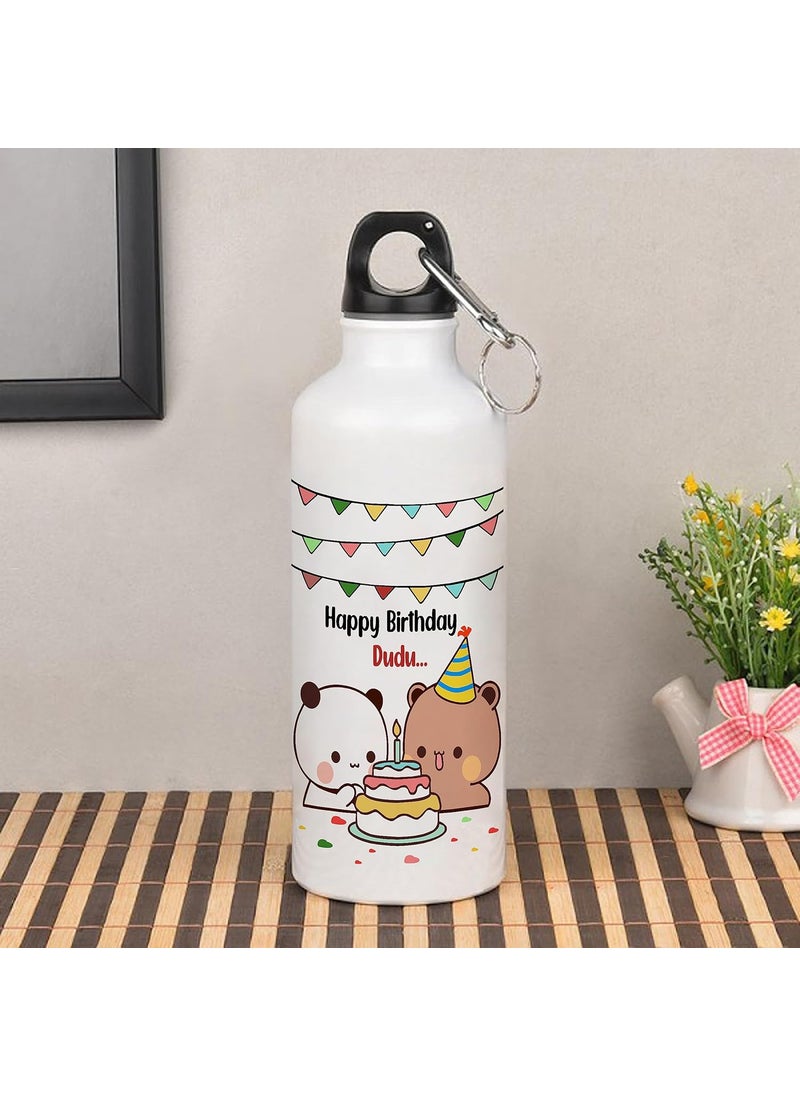Bubu Dudu Love Gift for Birthday/Anniversary Sipper Water Bottle Aluminium with Coffee Mug, Wooden Keychain Combo Pack MSK-8