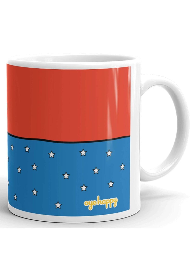 Oye Happy - Super Brother & Wonder Sister Premium Coffee Cup with an Adorable Mirror Card - Best Gift for Siblings/Sister/Rakhi Gifts for Brother/Siblings Day/Bhai Dooj