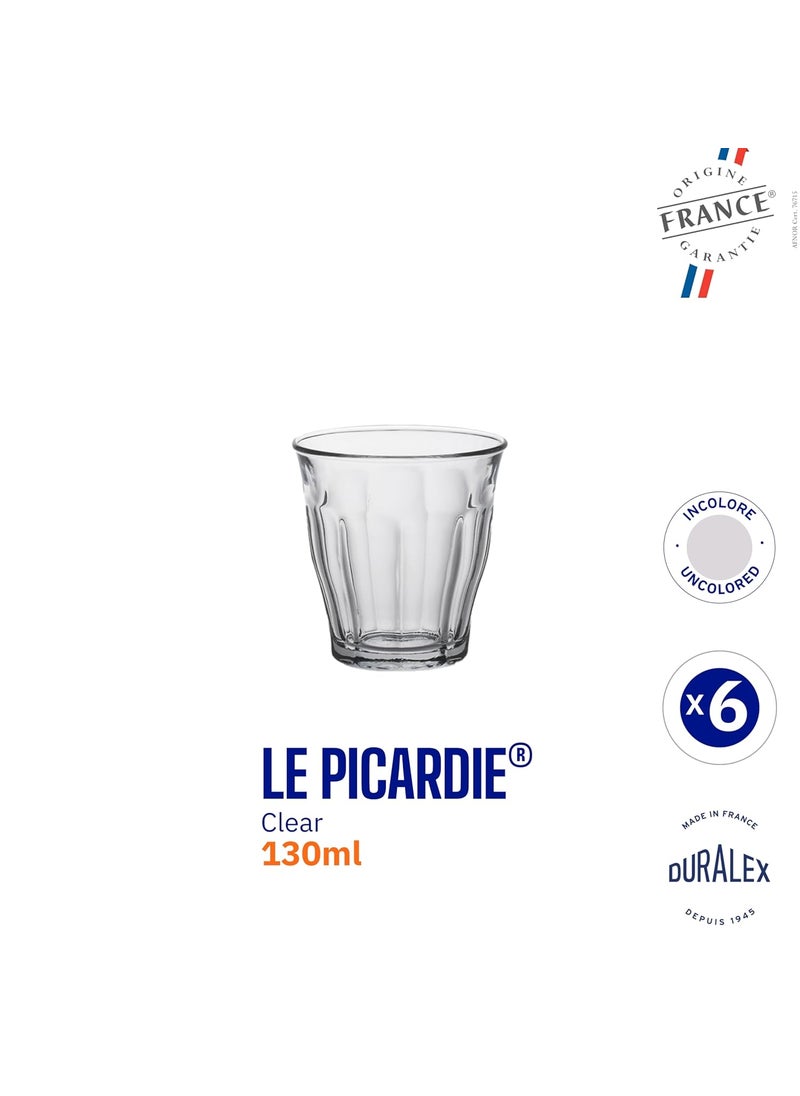 Duralex Picardie Clear Tumbler 130 ML 6 Pcs (1024AB/6)