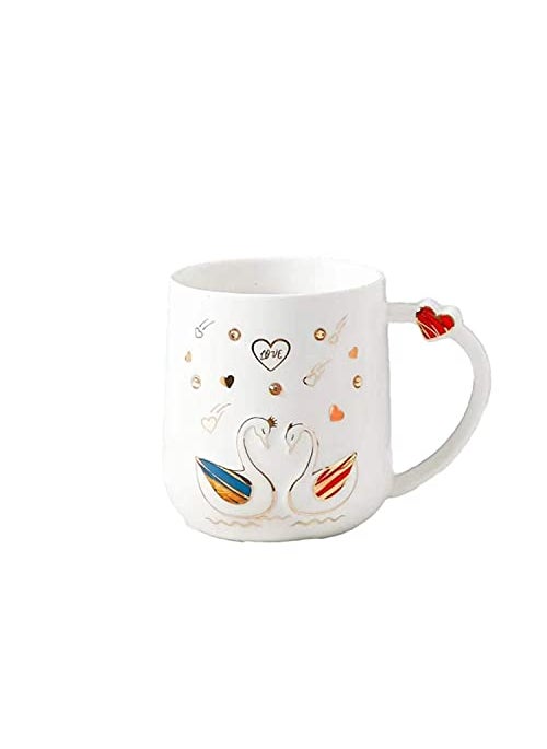 NGEL Ceramic Stone Work Printed Mug, Ceramic Coffee Mug with Lid and Spoon, Lovely Mug for Tea & Coffee(Multicolor)-Pack of 1