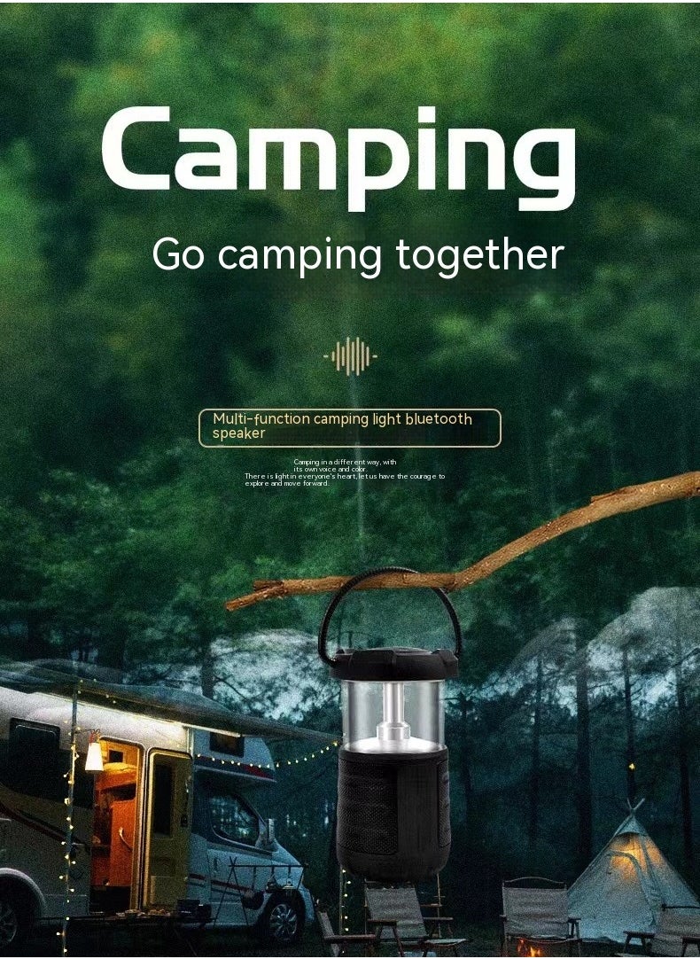 Outdoor Camping Light Led Retro Handheld Tent Light Convenient Usb Charging Bluetooth Sound Camping Light（Green）