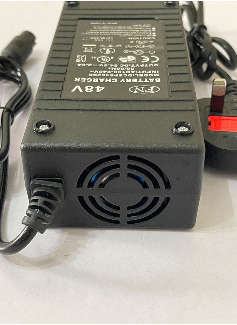 48V Electric Scooter Charger Fast Charging, Black