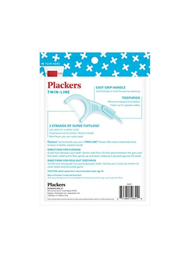 Twin-Line Dental Floss Pick Cool Mint Flavour 150 Pieces Blue