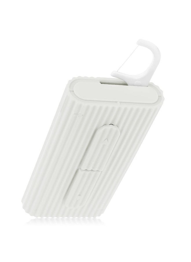 WLLHYF Portable Dental Floss Case Automatic Dental Floss Pick Organizer Case Travel Flosser Dispenser Storage Case Refillable Holder Boxes with 10 Floss Picks for Teeth Cleaning (White)