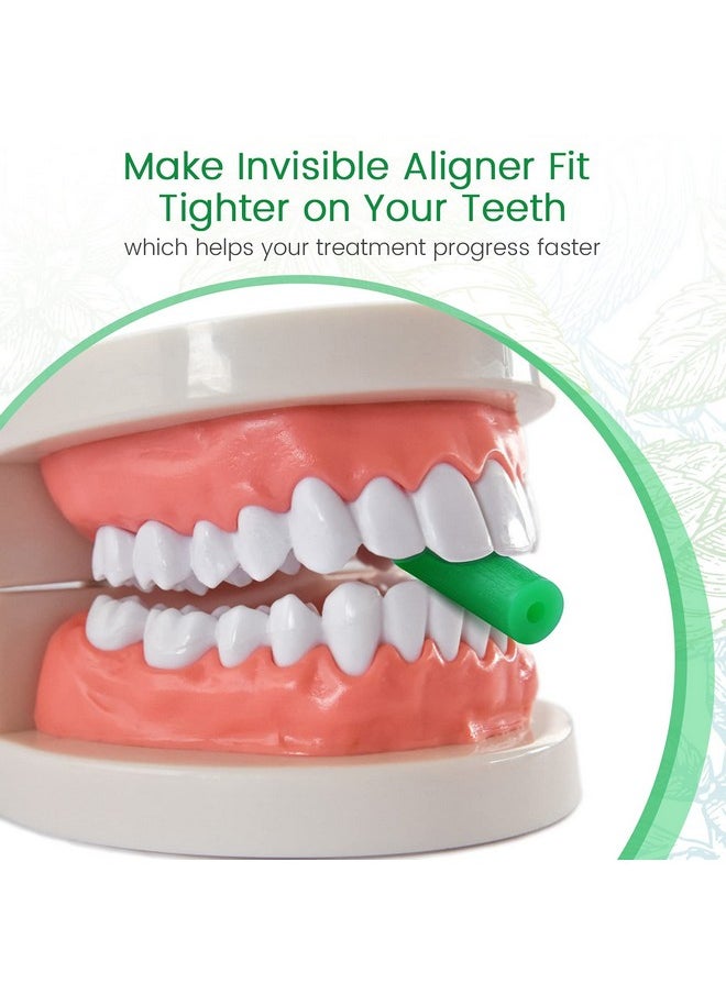 Aligner Chewies for Invisalign Aligners - Mint Scented and Aligner Removal Tools (Green Chewies 20Pcs + Remover Tools 2Pcs)