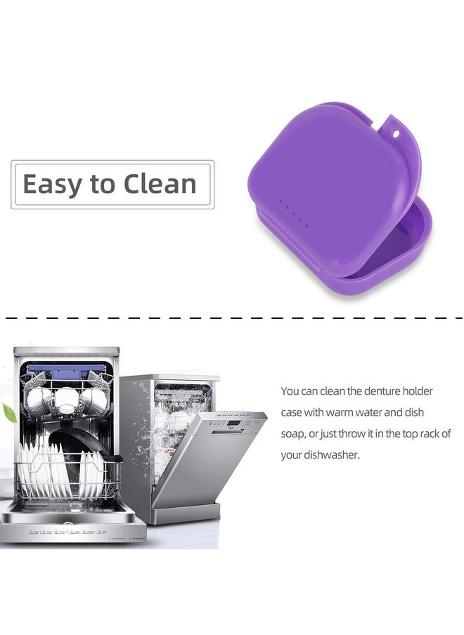 Annhua Slim Retainer Case With Vent Holes, Durable Plastics Mouth Guard Case Retainer Holder Case, Portable Aligner Case Compatible with Night Guard and Mouthguard - Purple