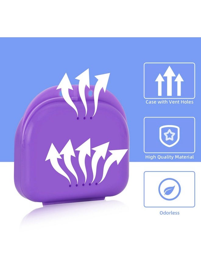 Annhua Slim Retainer Case With Vent Holes, Durable Plastics Mouth Guard Case Retainer Holder Case, Portable Aligner Case Compatible with Night Guard and Mouthguard - Purple