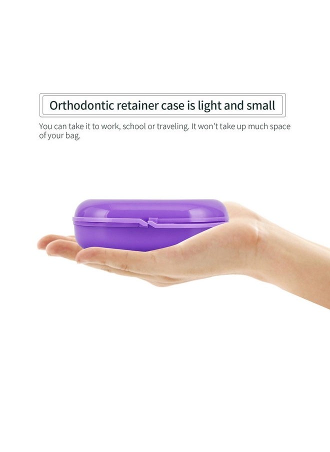Annhua Slim Retainer Case With Vent Holes, Durable Plastics Mouth Guard Case Retainer Holder Case, Portable Aligner Case Compatible with Night Guard and Mouthguard - Purple