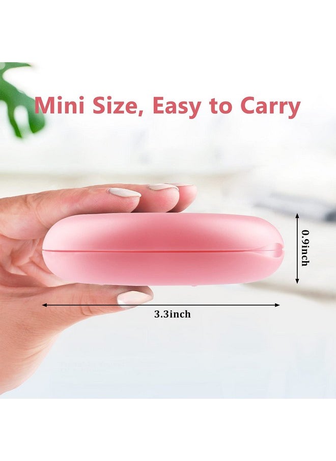 Retainer Case,Solid Orthodontic Retainer Case with Mirror-Pink