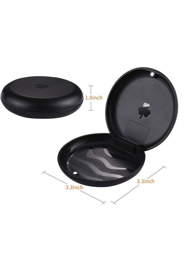 ZIZNBA 2 Pack Retainer Cases,Solid Orthodontic Retainer Case (Black)