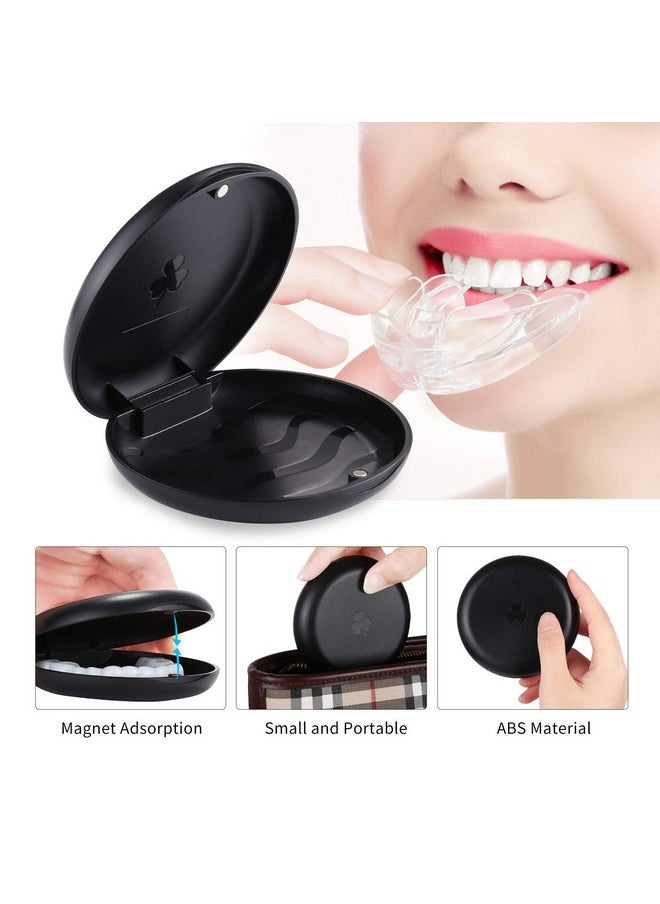 ZIZNBA 2 Pack Retainer Cases,Solid Orthodontic Retainer Case (Black)