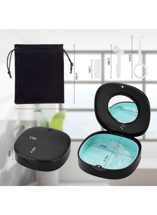 Doboli Retainer Case, Slim Aligner Case with Vent Holes, Stocking Stuffers For Gift Women Men,Compatible with Invisalign, Mouth Guard Case, Cute Retainer Case with Retainer Removal Tool and Brush,