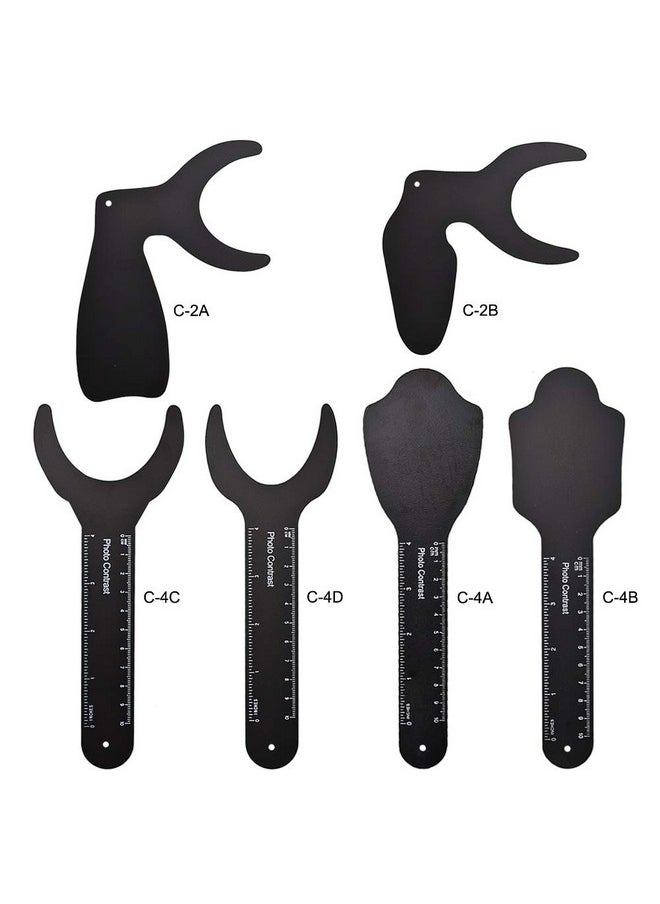 مجموعة تباين الأسنان Angzhili 6 قطع، لوحة خلفية سوداء للصور الفوتوغرافية داخل الفم، مجموعة تباين الأسنان