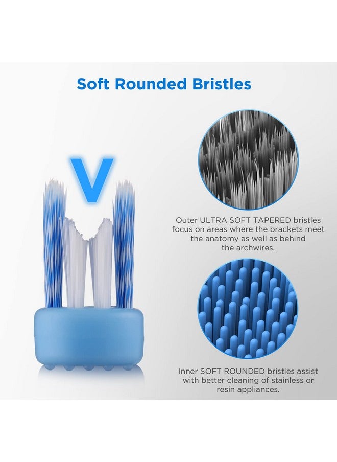 Fremouth V-Shaped Orthodontic Toothbrush for Braces, Soft Bristles, 6 Count