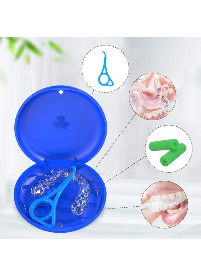 ARGOMAX 2 Pack Retainer Case, Aligner Case, Orthodontic Retainer Case, Retainer Mouth Guards Travel Case - Dark Blue.