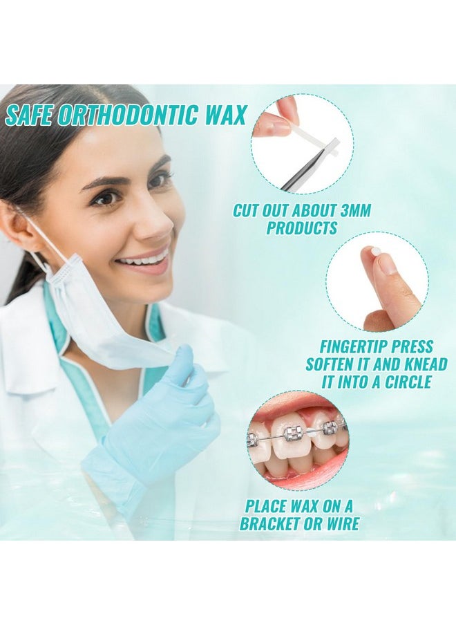 10 Pack Dental Braces Wax for Teeth Braces & Aligners, 50 Unscented & Flavorless Orthodontic Wax Strips for Dental Care Braces Brackets Cover Lip Protector Oral Appliances Ortho Accessories