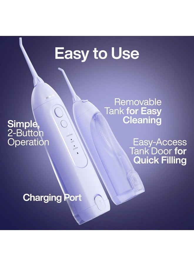 AquaSonic Icon Water Flosser for Teeth - Cordless Rechargeable Oral Irrigator - Waterproof, Portable Dental Cleaning with Jet Tip - Braces Home Travel - Lilac