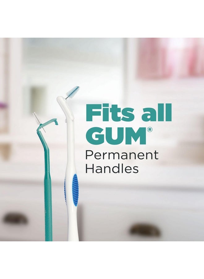 GUM Proxabrush Go-Betweens Refills - Wide - Compatible with GUM Permanent Handle - Reusable Interdental Brushes - Soft Bristled Dental Picks, 16ct