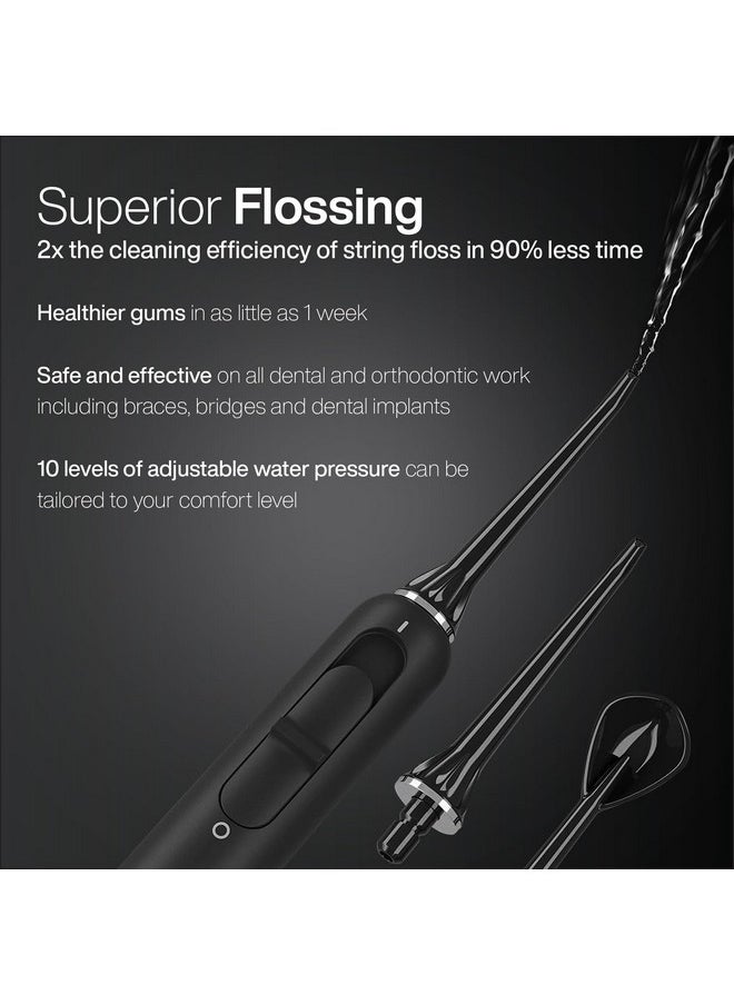 Aquasonic Home Dental Center PRO - Brushing & Flossing Made Easy - Brush & Floss - Power Toothbrush & Water Flosser - Whiter Teeth & Healthier Gums - Black Series Pro+Oral Irrigator