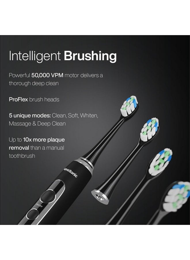 Aquasonic Home Dental Center PRO - Brushing & Flossing Made Easy - Brush & Floss - Power Toothbrush & Water Flosser - Whiter Teeth & Healthier Gums - Black Series Pro+Oral Irrigator