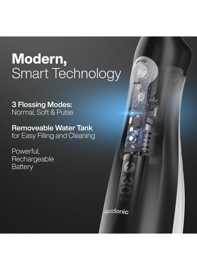 AquaSonic Aqua Flosser - Cordless Rechargeable Water Flosser for Teeth - Waterproof, Portable Oral Irrigator for Dental Cleaning with 5 Jet Tips - Braces Home Travel