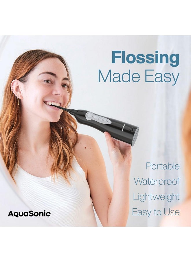AquaSonic Aqua Flosser - Cordless Rechargeable Water Flosser for Teeth - Waterproof, Portable Oral Irrigator for Dental Cleaning with 5 Jet Tips - Braces Home Travel