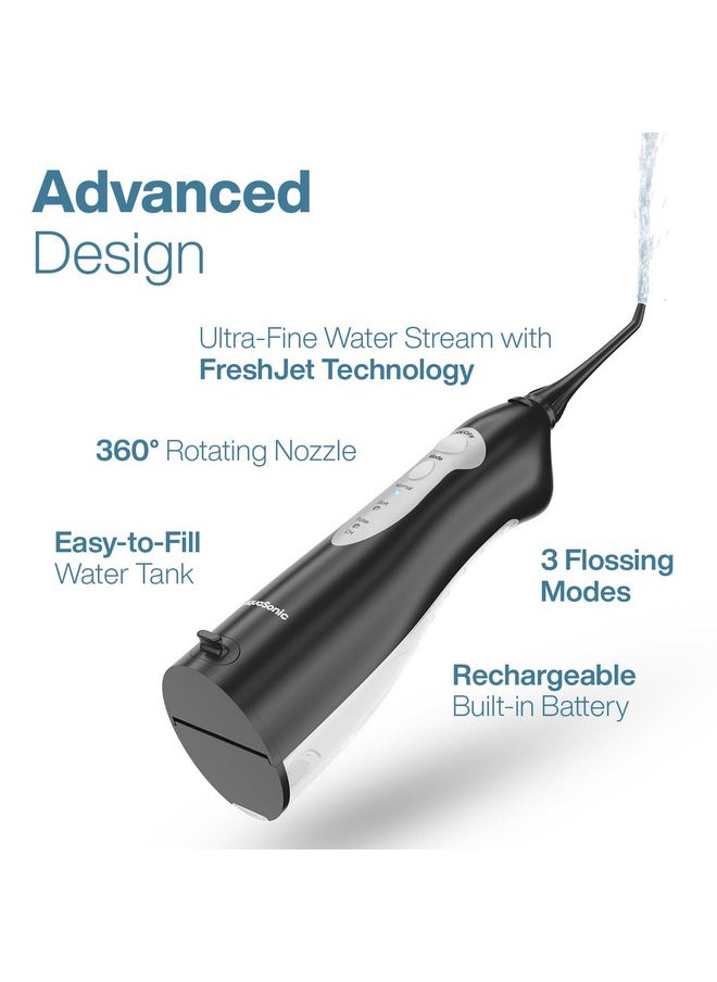 AquaSonic Aqua Flosser - Cordless Rechargeable Water Flosser for Teeth - Waterproof, Portable Oral Irrigator for Dental Cleaning with 5 Jet Tips - Braces Home Travel