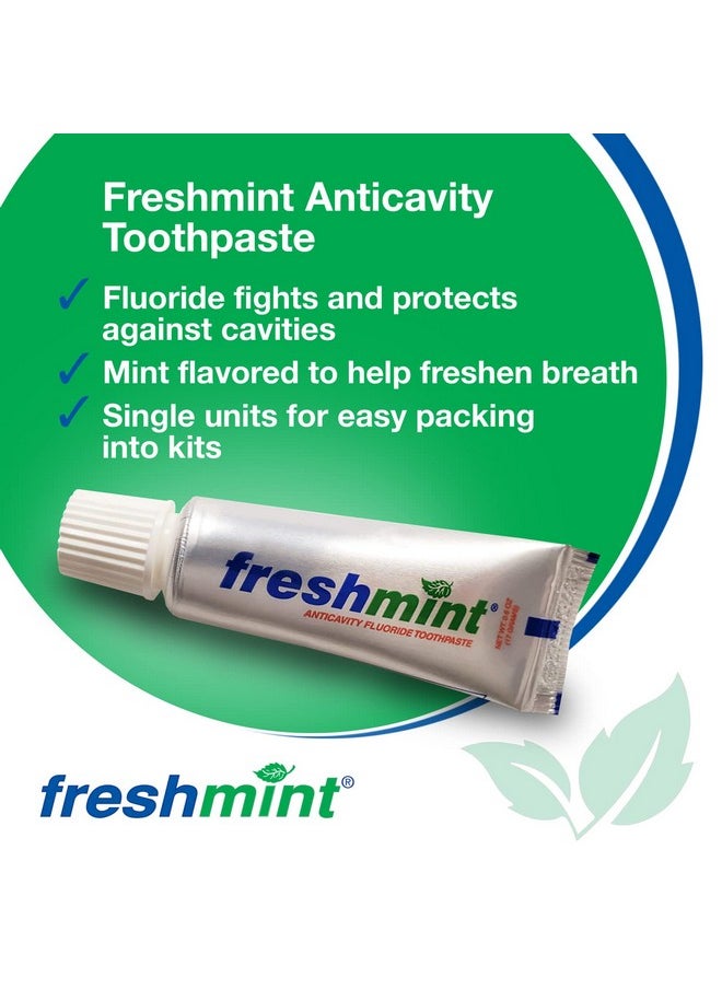 144 Tubes of Freshmint 0.6 oz. Anticavity Fluoride Toothpaste, Metallic Tube, Tubes do not have Individual Boxes for Extra Savings, Travel Size