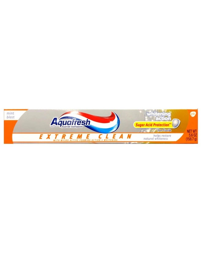 Aquafresh Extreme Clean Whitening Action Fluoride Toothpaste for Cavity Protection, 5.6 ounce Twinpack (Two 5.6oz tubes)
