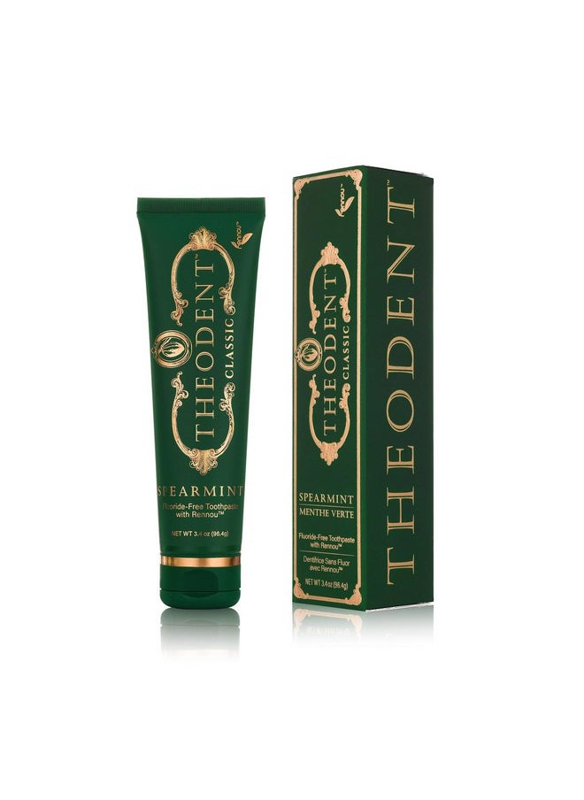 Theodent Classic Fluoride-Free, Natural Toothpaste for Remineralization and Sensitivity Reduction, Whitening Spearmint (3.4 Ounces, 96.4 Grams)
