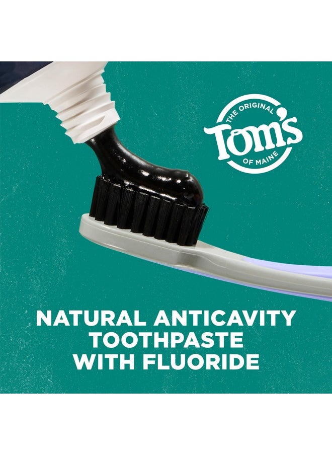 Tom’s of Maine Natural Activated Charcoal Toothpaste with Fluoride, Peppermint, 4.0 Oz (Pack of 3)
