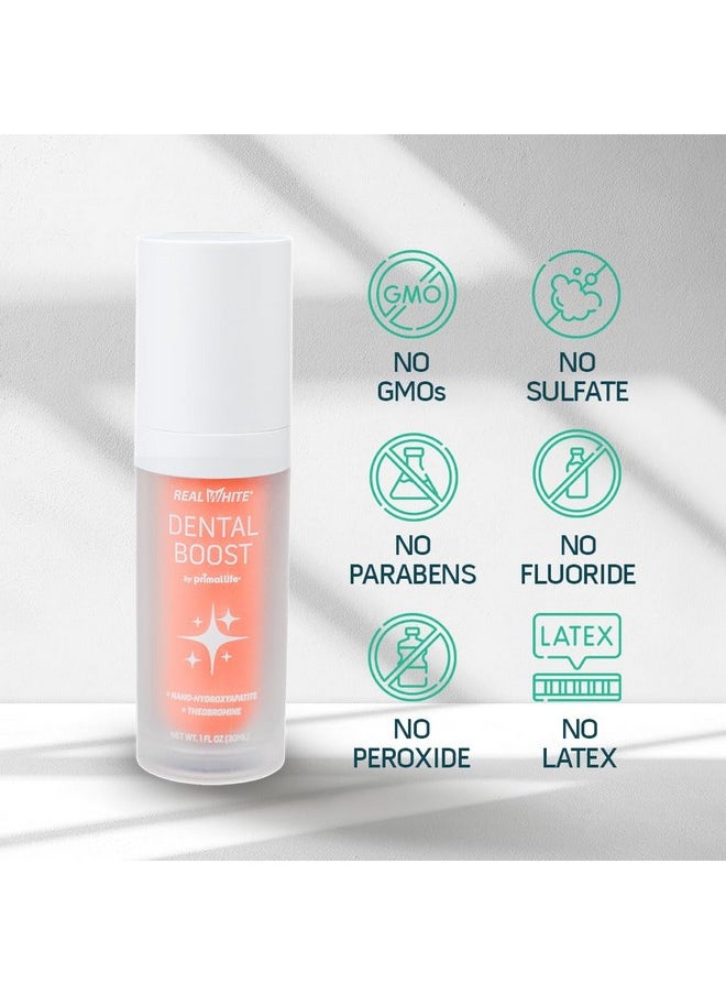 Primal Life Organic Real White Dental Boost - Natural, Organic Teeth Whitener - Peroxide Free - Nano-Hydroxyapatite Paste