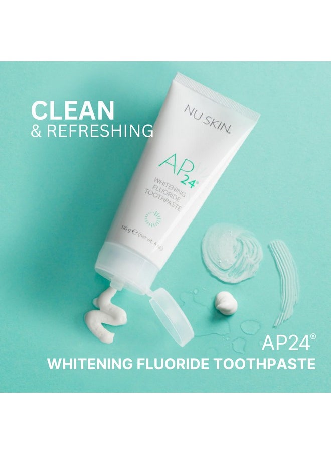 Nu Skin AP 24 Whitening Fluoride Toothpaste | 4oz | Brightens and Whitens Teeth | Helps Prevent Dental Cavities | Gentle Vanilla Mint Formula (1 Pack, Flouride)