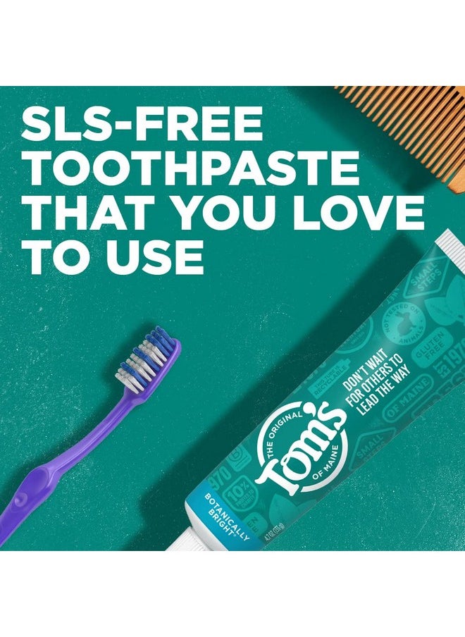 Tom's of Maine Natural Fluoride-Free SLS-Free Botanically Bright Toothpaste, Peppermint, 4.7 oz. (Packaging May Vary)