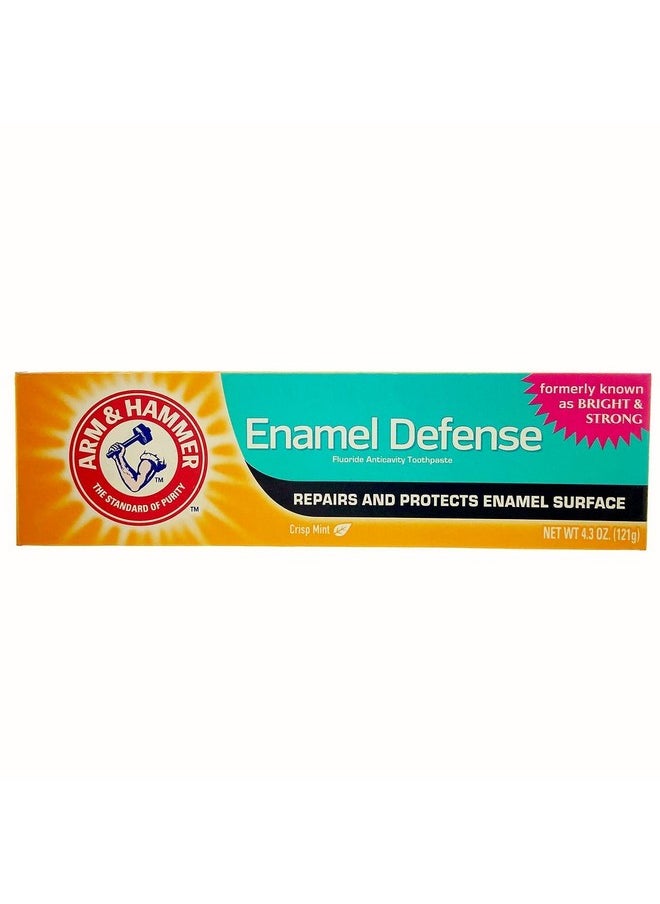 ARM & HAMMER Enamel Defense Toothpaste, Crisp Mint 4.3 oz (Pack of 4)