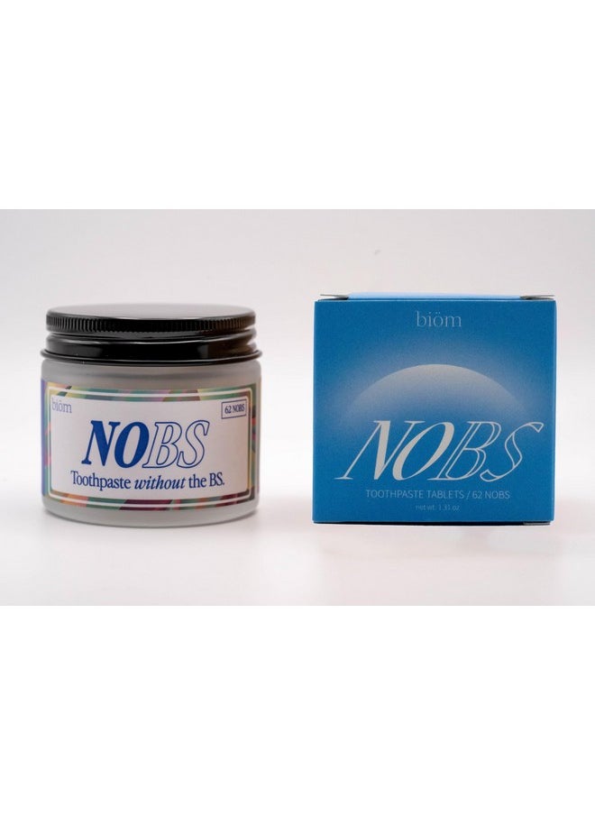 NOBS (No Bad Stuff) Toothpaste Tablets - Nano Hydroxyapatite, Fluoride & Plastic Free, Eco & Travel Friendly - Remineralize with NHA (1 Month)