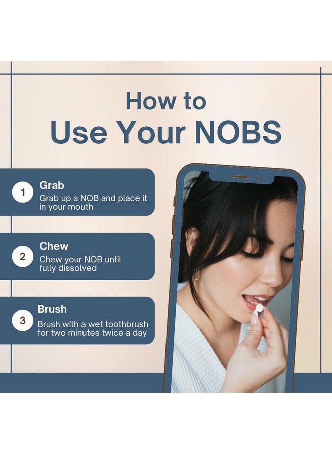 NOBS (No Bad Stuff) Toothpaste Tablets - Nano Hydroxyapatite, Fluoride & Plastic Free, Eco & Travel Friendly - Remineralize with NHA (1 Month)