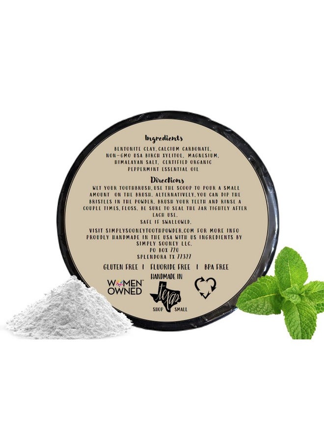 Simply Sooney Fluoride Free Remineralizing Toothpaste Powder I Vegan I Gluten Free I Organic Peppermint Essential Oil 1.5oz