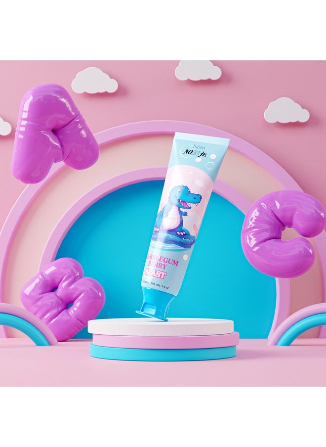 NOBS Jr. Kids Nano Hydroxyapatite Toothpaste - Fluoride Free, SLS-Free, Remineralizing - Dentist Formulated - Bubblegum Berry - Made in The USA