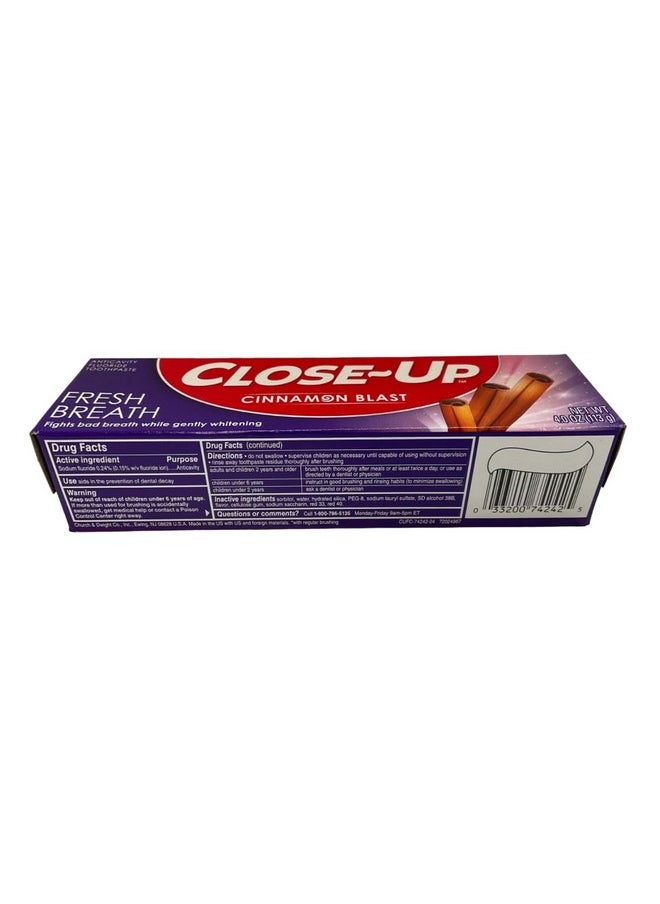 Close-Up Fluoride Toothpaste, Freshening Red Gel 4 oz (Pack of 6)
