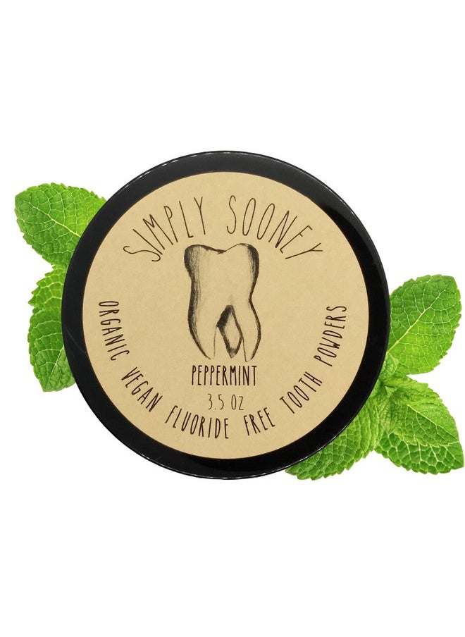 Zero Waste up to 6 Month Supply Organic Vegan Fluoride Free Tooth Powder Peppermint Flavor- Ships Without Any Plastic Packaging I Natural Whitening I Stronger Teeth