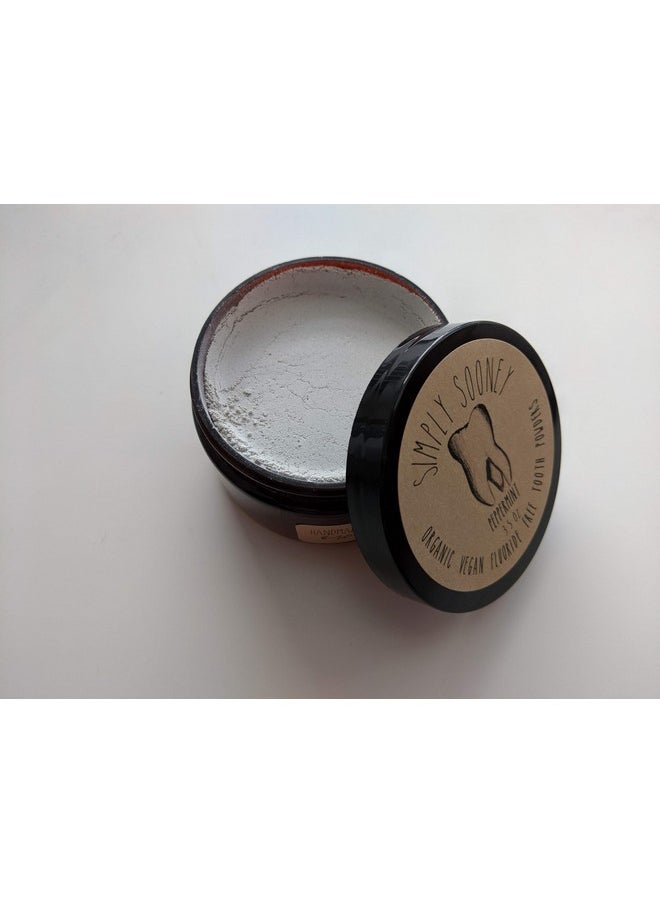 Zero Waste up to 6 Month Supply Organic Vegan Fluoride Free Tooth Powder Peppermint Flavor- Ships Without Any Plastic Packaging I Natural Whitening I Stronger Teeth