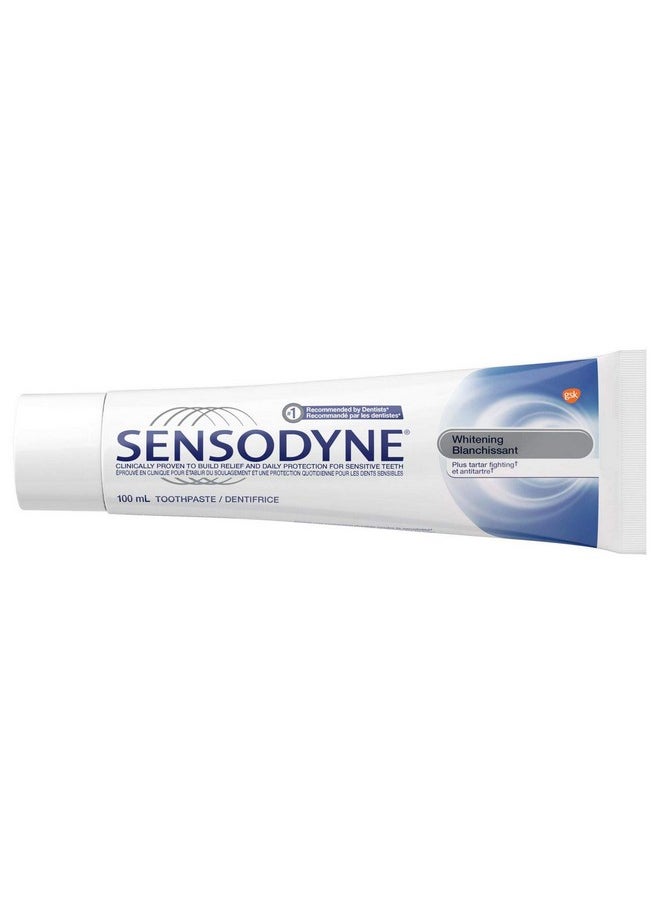 Sensodyne Sensitivity Toothpaste for Sensitive Teeth, Whitening Plus Tartar Control, 100ml (Pack of 3)