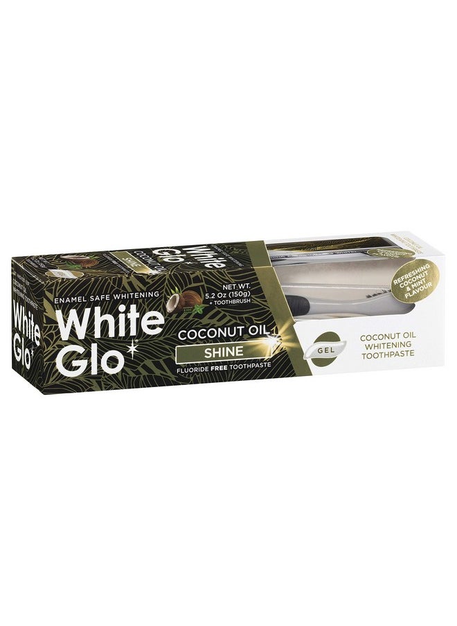 White Glo Coconut Oil Whitening Toothpaste, Refreshing Coconut & Mint Flavour, Fluoride-free Holistic Oral Care, Infused Luxurious Coconut Oil For Sparkling White Teeth and Ultimate Clean - 5.2 Ounces