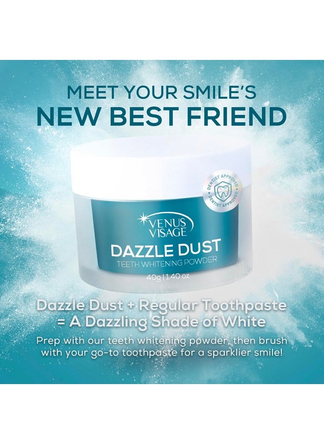 Venus Visage Dazzle Dust Teeth Whitening Powder, Enamel-Friendly Tooth Powder Whitening, Toothpaste Powder for Stain Removal, Powder Toothpaste for a Dazzling Smile (40 g)
