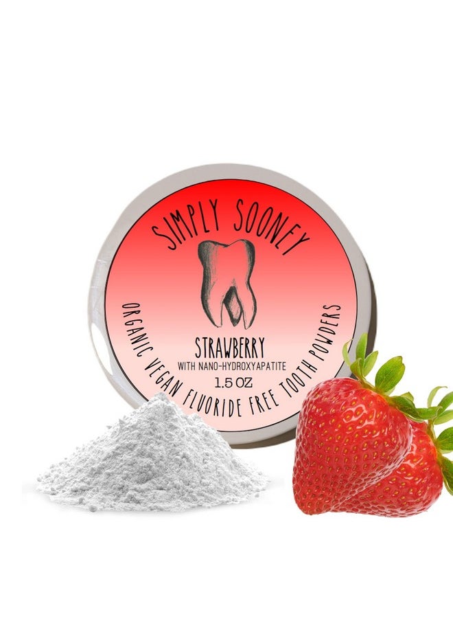 Simply Sooney Remineralizing Vegan Mineral Toothpaste Powder I Strawberry Nano-hydroxyapatite Formula for Kids and Adults I Natural Whitening I Stronger Teeth 1.5oz (1.5 oz jar)