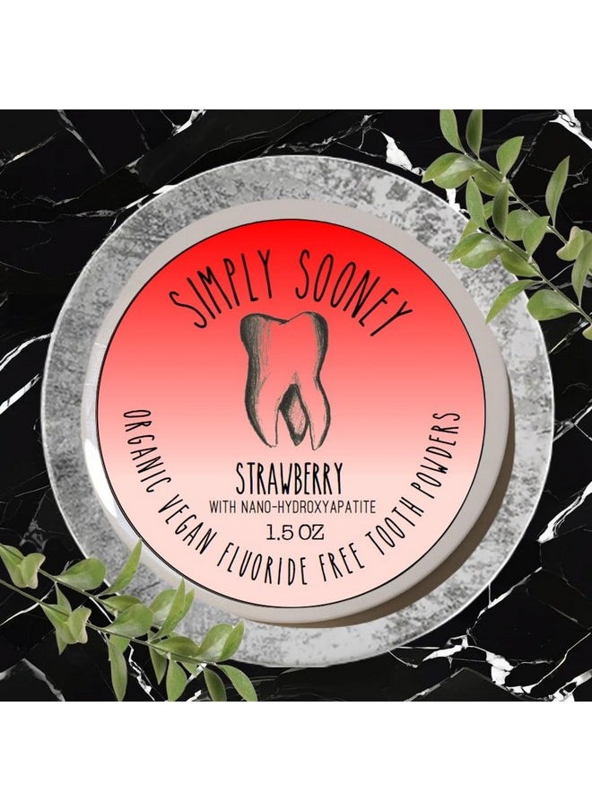 Simply Sooney Remineralizing Vegan Mineral Toothpaste Powder I Strawberry Nano-hydroxyapatite Formula for Kids and Adults I Natural Whitening I Stronger Teeth 1.5oz (1.5 oz jar)