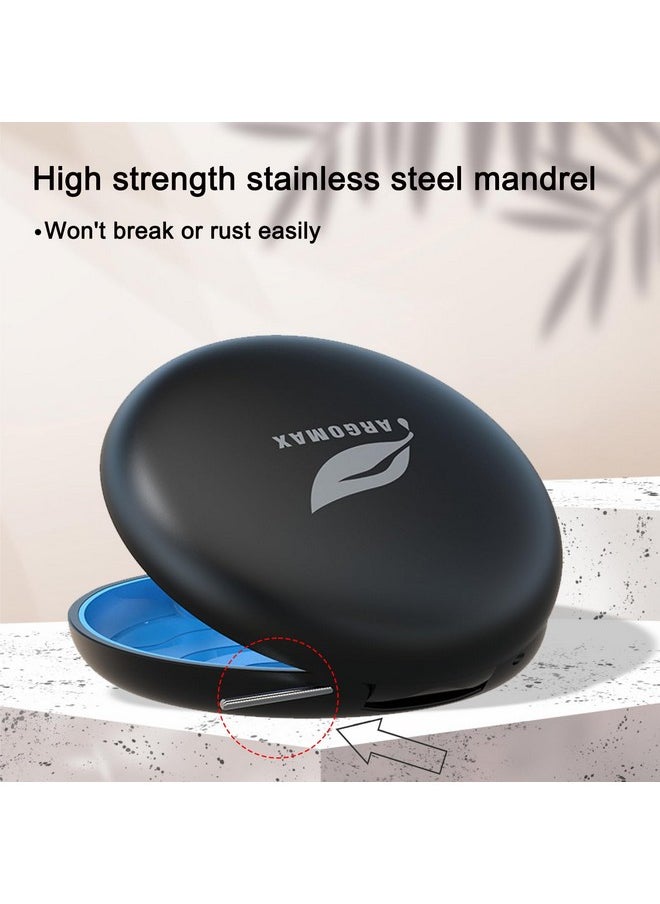 ARGOMAX Aligner Case, Retainer Case, Braces Box Compatible with Invisalign, 1 Piece Orthodontic Box (Blcak + Blue Silicone).